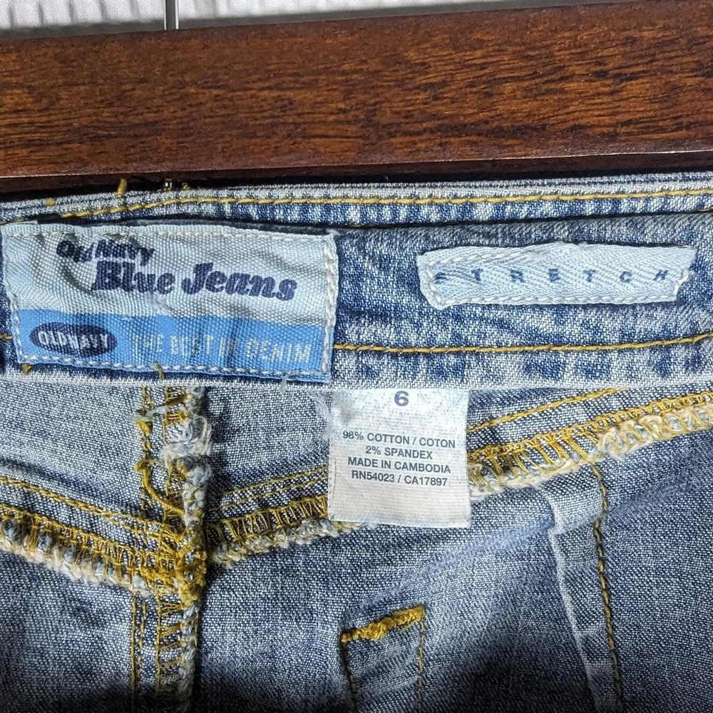 Old Navy stretch jeans skirt knee length size 6
